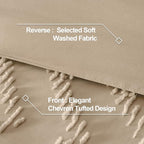 Andency Taupe Comforter Set King Size, Boho Soft Warm Tufted Bedding Comforter - Image 6