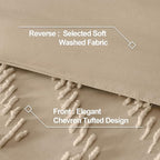 Andency Taupe California King Comforter Set, Boho Cal King Soft Warm Tufted - Image 6