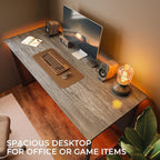 Huuger Computer Desk, 55 Inch Home Office Desk, Gaming Writing Work from Home - Image 9