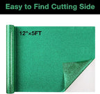 TORC Green Glitter HTV Heat Transfer Vinyl Roll 12 inch x 10 ft Iron on Vinyl - Image 2