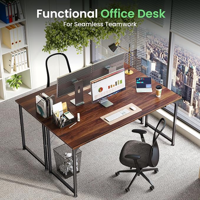Huuger Computer Desk, 54 Inch Office Desk, Gaming Desk - Image 9