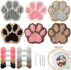Avtytsda 6PCS Punch Needle Coaster Kit, Easy Punch Needle DIY Embroidery Set by Avtytsda