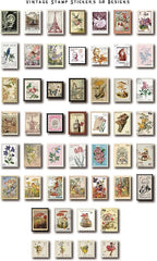 Vintage Postage Stamp Stickers for Scrapbook, Botanical Fairy Sticker for Junk - Image 2