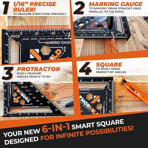 THORVALD 2 Carpenter Square 7 inch + 2 Pencils + 12 Leads - Image 2