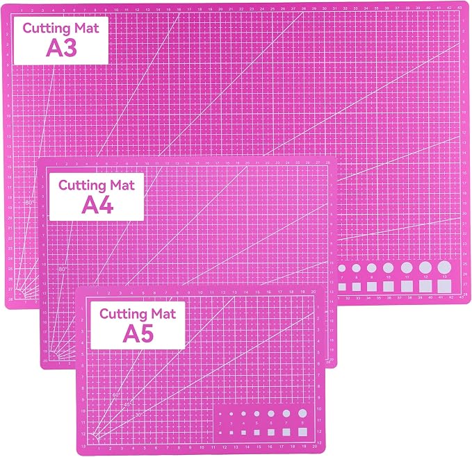 3 Pcs Self Healing Cutting Mat, Double-Sided Non-Slip Rotary Cutting Board by Unknown