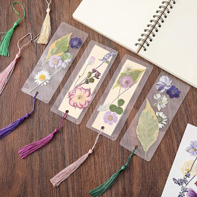 Fuyoooo 176 Pcs Pressed Flowers Bookmark Making Kit, DIY Bookmark Laminating - Image 7