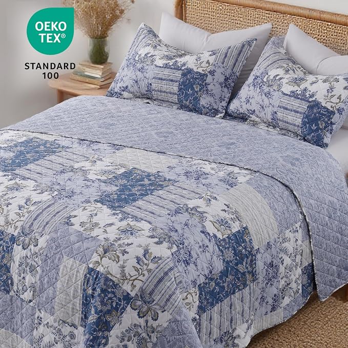 GOONE XL Queen Quilt Set 90"x96", Lightweight Spring & Summer Farmhouse - Image 3