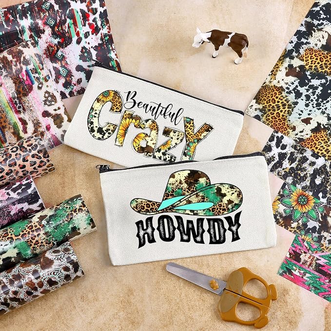 HTVSTD Cowhide HTV Heat Transfer Vinyl 10 Sheets 12×10in Iron on Vinyl | Serape - Image 4