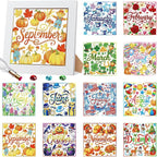 Trandraft 13 Pcs Interchangeable Monthly Diamond Art Kits by Trandraft