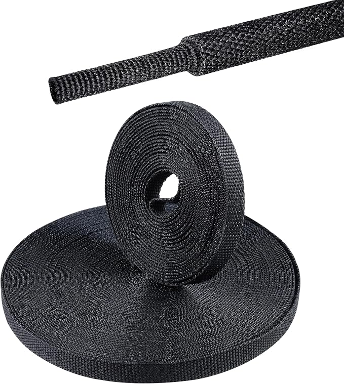 2 in 1 Heat Shrink Braided Sleeving Fabric Tubing-Ideal fit Irregular Shape by Sunnarepoon