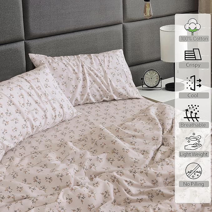 RUVANTI 100% Cotton Sheets – Full Size Percale Bedding, Cooling & Breathable - Image 3