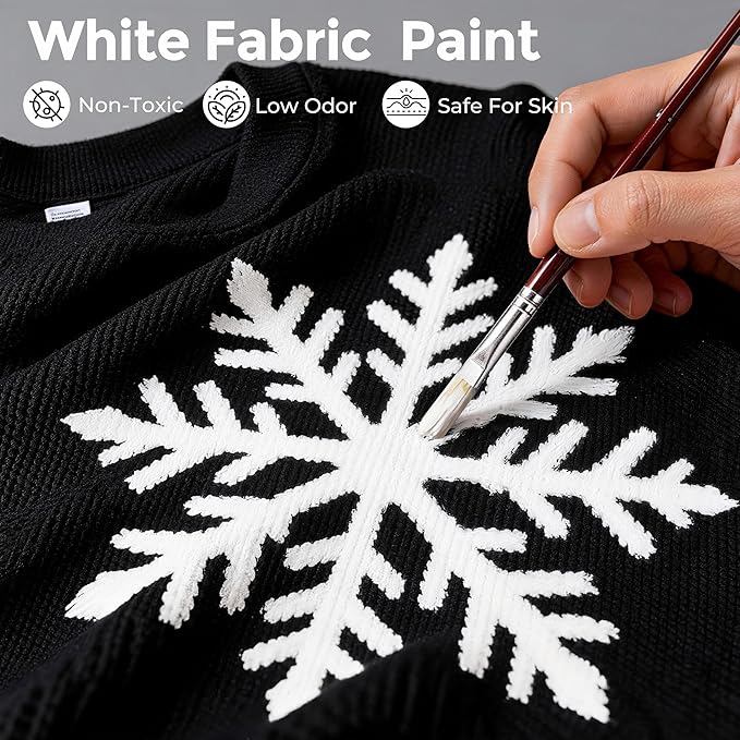 Nicpro White Fabric Paint, 4 oz Fabric Paint - Image 2