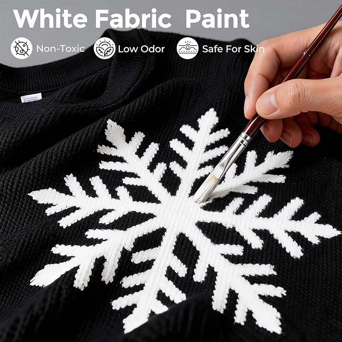 Nicpro White Fabric Paint, 8.45 oz Fabric Paint - Image 2