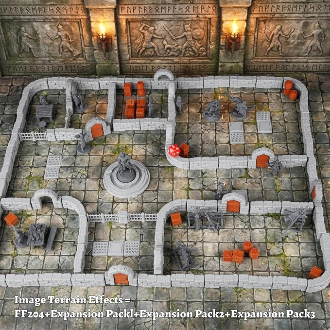 Dungeon Walls 40pcs 28mm Miniature RPG Terrain Modular System DND Terrain - Image 5