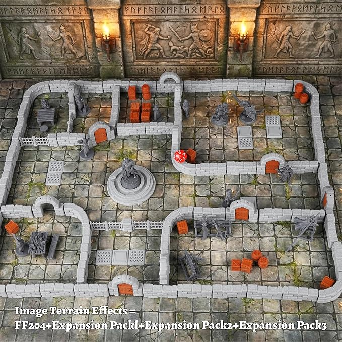 Dungeon Walls 40pcs 28mm Miniature RPG Terrain Modular System DND Terrain - Image 7