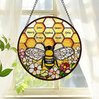 LOVELYPOD Custom Grandma’s Bee Stained Glass Sun Catcher, Personalized Window - Image 5