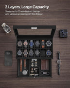 SONGMICS Watch Box, 12-Slot Watch Case Organizer - Image 4