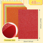 Feifeiya 48 Pcs Orange EVA Foam Sheets 8 x 12 Inch, 36 Regular Foam Sheets 12 - Image 2