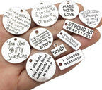 30pcs Inspiration Words Charms Craft Supplies Mixed Pendants Beads Charms - Image 2