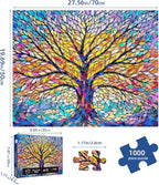 Tree of Life Mosaic Puzzles for Adults 1000 Pieces, Challenging Jigsaw Puzzles - Image 2
