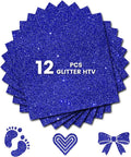 Glitter HTV Heat Transfer Vinyl, Royal Blue 12pcs 12" x 10" Iron-on Vinyl | by Unknown