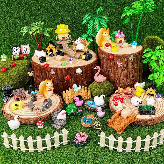 160 Pcs Fairy Garden Accessories Miniature Resin Animals Tiny Fairy House - Image 6
