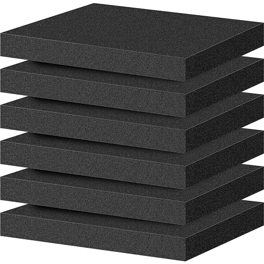 ToLanbbt Polyurethane Foam Sheets, 6P 16 x 12 x 1.6 Inch Cuttable Tool Box Case by ToLanbbt