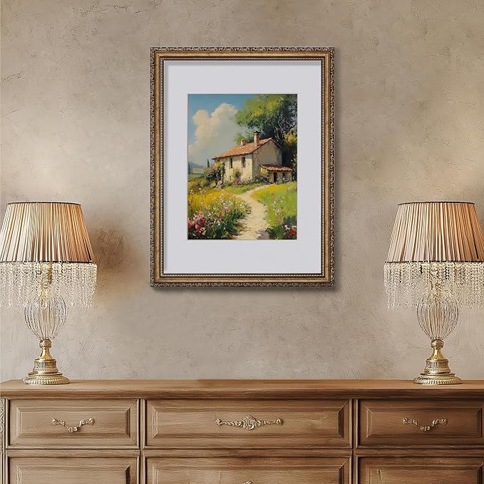 eletecpro 12x16 Vintage Picture Frame, Glass Cover, Bronze Gold, Horizontal or - Image 6