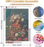Book Flower Diamond Art Kits for Adults, DIY 5D Vintage Diamond Painting Kits - Image 5