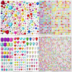 Lezmarket 3500 Pcs Gems for Kids Crafts, 10 Sheets Self Adhesive Jewels Stickers by Lezmarket