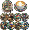 Axquilon 8 Pcs Books Diamond Art Coasters Kit by Axquilon