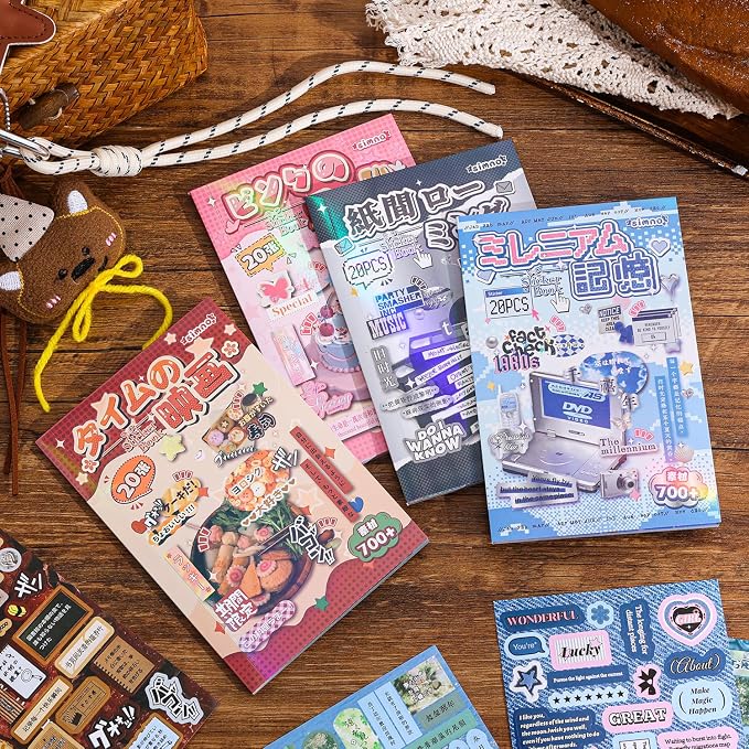 Girl's Japanese Retro Words Sticker Book, 700+ Kawaii Japanese Phrase Stickers - Image 2