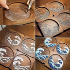 Wooden Coasters Craft Kits – Filigree Enamels Painting DIY Coasters Art - Image 2