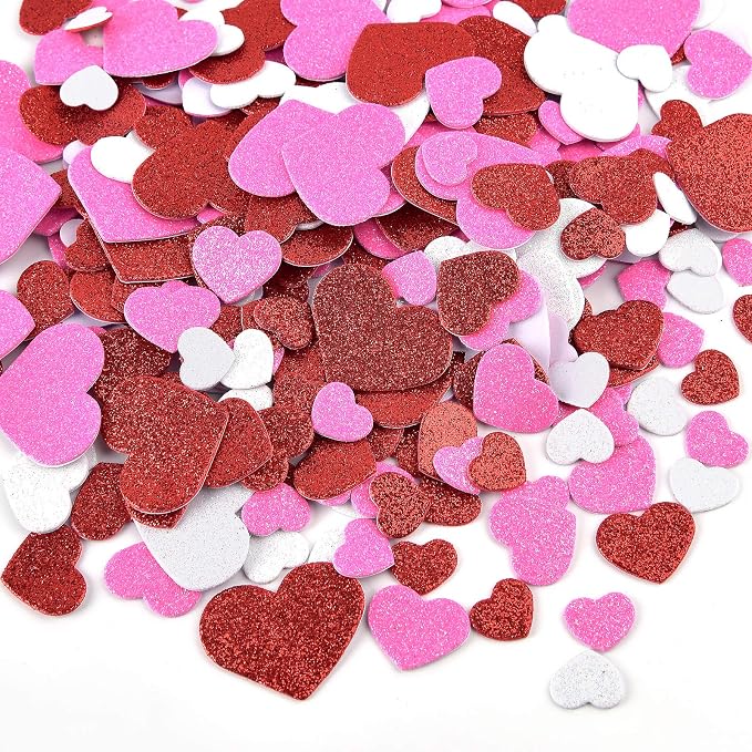 Coopay 300Pcs Foam Stickers Glitter Hearts Foam Stickers Self Adhesive Heart by Coopay
