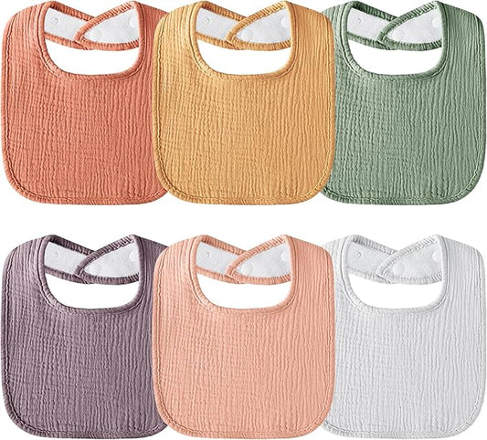 Muslin Baby Bibs Cotton Baby Drool Bandana Bibs for Baby Girls Boys Infant Newborn Toddler Drooling and Teething