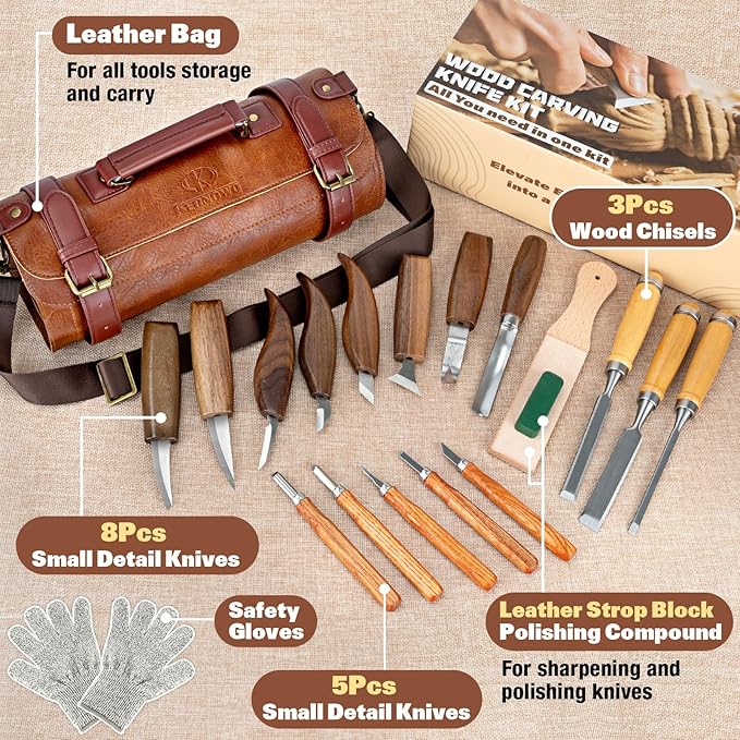 Wood Carving Kit, Whittling Kit - Image 2