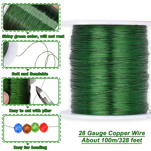 328 Feet Tarnish Resistant Copper Wires 28 Gauge/0.3mm Jewelry Craft Wires - Image 2