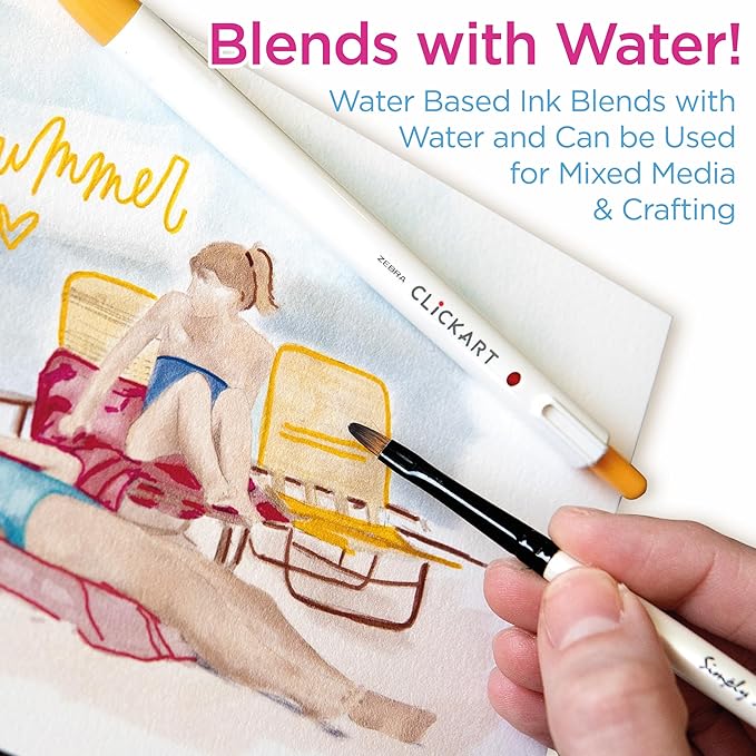 Zebra Pen CLiCKART Retractable Felt Tip Pen, 0.6mm Fine Point, Moisture - Image 6