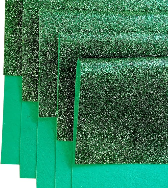 Jtnohx Glitter Felt Fabric, 8 x12 inches Felt Square Glitter - Image 3