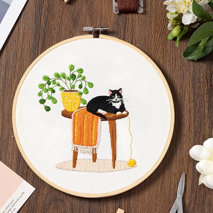 Bonroy 4 Sets Embroidery Set for Beginners, Art Craft, Easy Sewing, Includes - Image 7