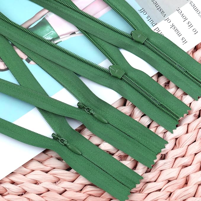 YAKA 20pcs Green Nylon Invisible Zippers Tailor Sewing Tools Garment - Image 4