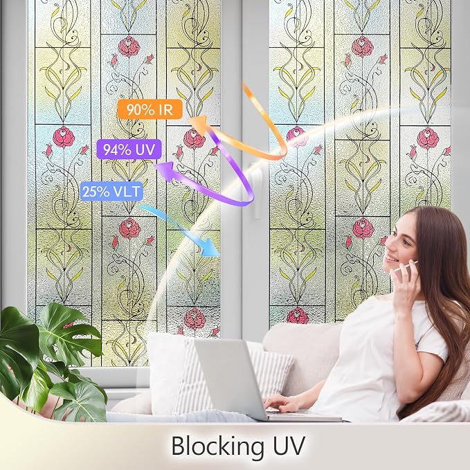 KESPEN WINDOW FILMS Window Privacy Film Stained Glass Frosted Glass Films - Image 2