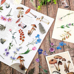 pengxiaomei 200 Pcs Floral Scrapbooking Vintage Stickers, Self-Adhesive Flowers - Image 3