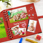Bstorify Square Scrapbook Photo Albums 7 x 7 Inch Red Thick Paper, Metal Corners - Image 7
