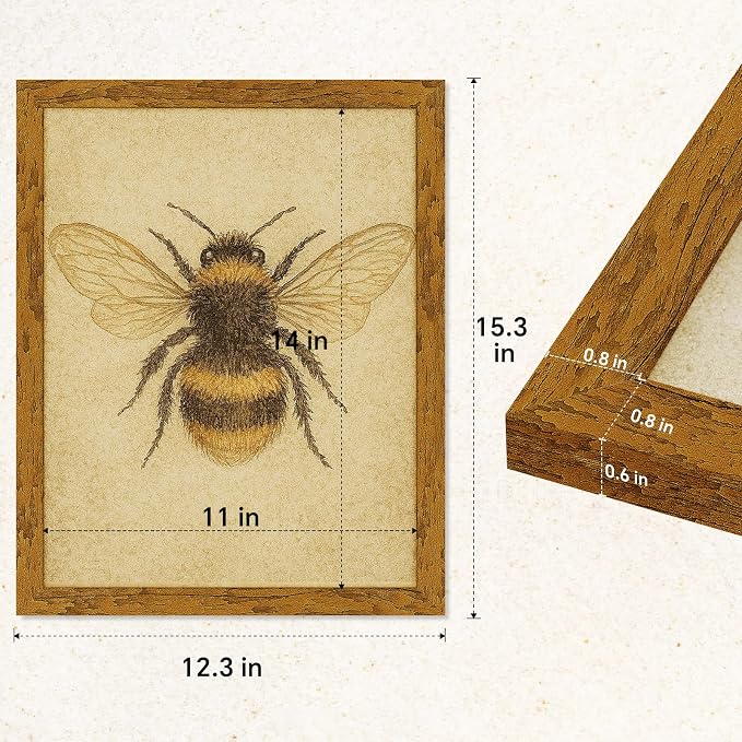 puthiac 11x14 Rustic Farmhouse Picture Frame, Honey Oak, 1 Pack | Distressed - Image 5
