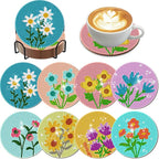 EWJRNSF 8 PCS Fall Diamond Art Coasters DIY Kit by EWJRNSFDiamondPainting