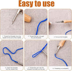 5pcs Punch Needle Kit, Punch Needle Tool Includes 2/3/4mm Metal Punch Needle - Image 6