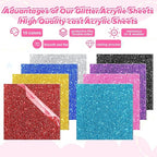 Glitter Acrylic Sheets 1/8" Thick 8x8in Color Acrylic Sheets - Image 7