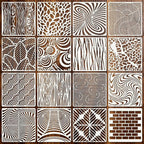 Geometric Texture Stencils for Crafts Reusable 16Pcs Stencils | DIY Art by Unknown