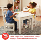 Melissa & Doug Wooden Kids Table & Chairs Set, Montessori, Homeschool Classroom - Image 2